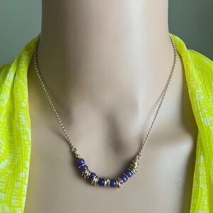Vintage Gold vermeil Modern Purple Beads and Rings Gv9 necklace